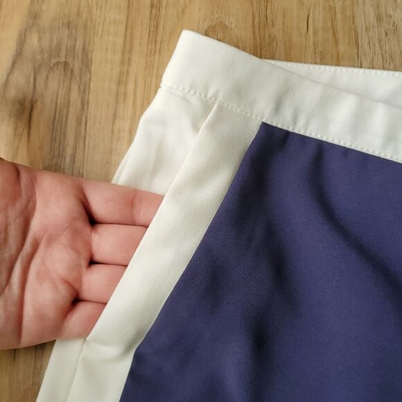 🔺️Dalia Cream & Blue Dressy Shorts Size 10 - Picture 3 of 8